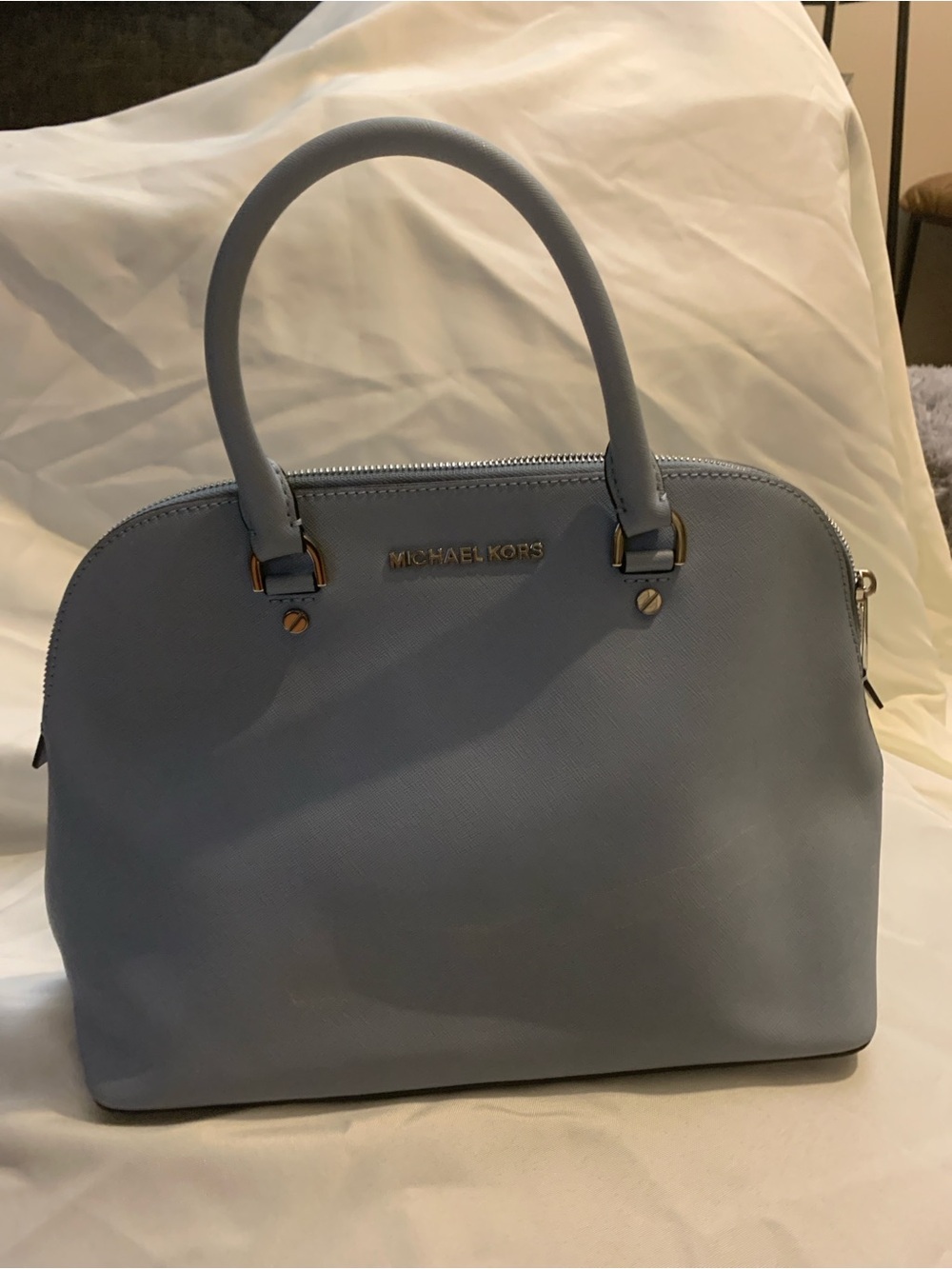 MICHAEL KORS Powder Blue Saffiano Leather Satchel - Picture 2 of 15